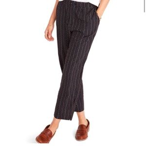 Madewell: high waist crop trousers in black dot- XS
